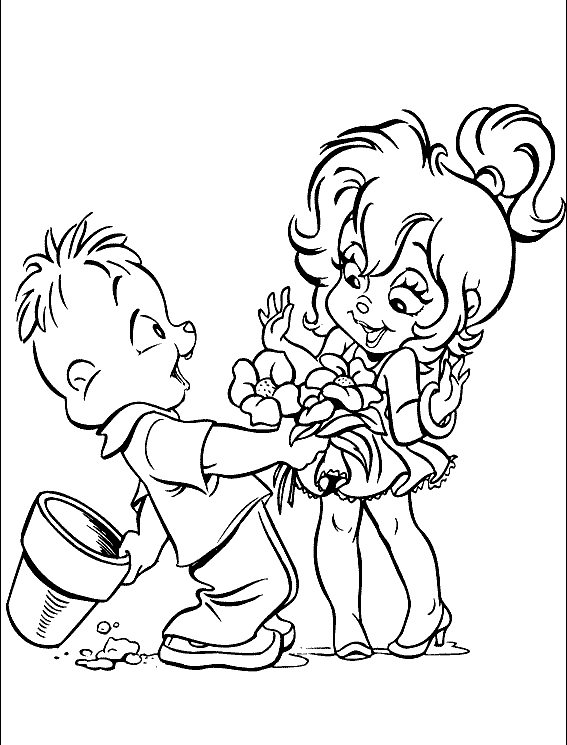 Alvin and The Chipmunks Coloring Pages 2